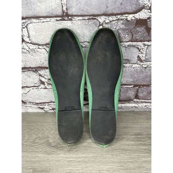 London Sole Green Leather Animal Print FRANCE Ballet Flats Women Sz 39EU/8.5M US - Picture 16 of 16
